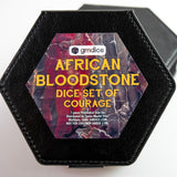 African Bloodstone Dice Set of Courage