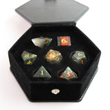 African Bloodstone Dice Set of Courage