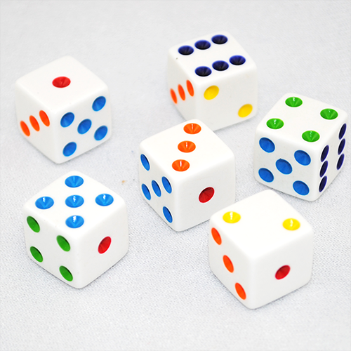 6-Sided Rainbow Spot Dice – GMDICE